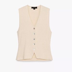 Zara knit Cream Button-Up Vest